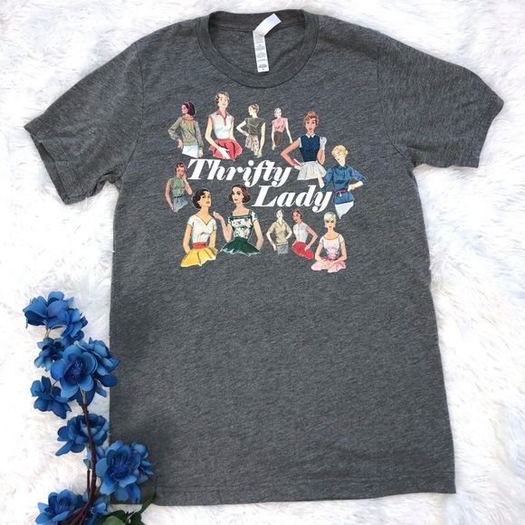 Gray Thrifty Lady T-Shirt | Small - Picture 3 of 6